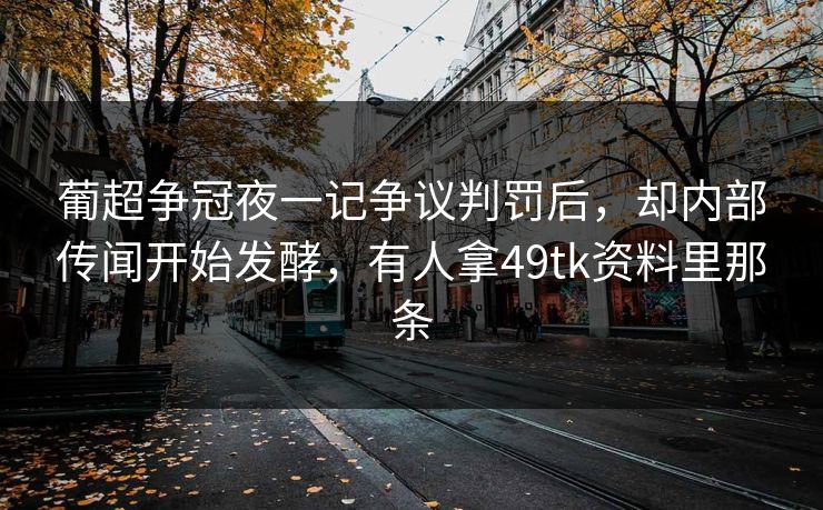 葡超争冠夜一记争议判罚后，却内部传闻开始发酵，有人拿49tk资料里那条