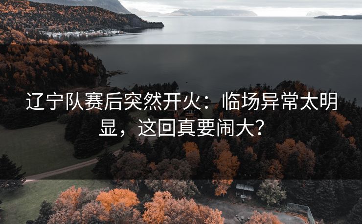 辽宁队赛后突然开火：临场异常太明显，这回真要闹大？